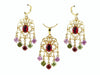 Chandelier design 24K gold plated jewelry set with beautiful zircons - Multi Color