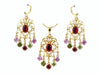 Chandelier design 24K gold plated jewelry set with beautiful zircons - Multi Color