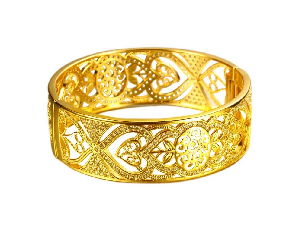 Dubai gold collection bangle with beautiful white zircons