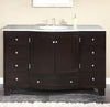55 in. W x 22 in. D Vanity in Dark Espresso with Marble Vanity Top in Carrara White with White Basin