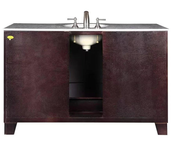 55 in. W x 22 in. D Vanity in Dark Espresso with Marble Vanity Top in Carrara White with White Basin - Gifts for You 'n Me