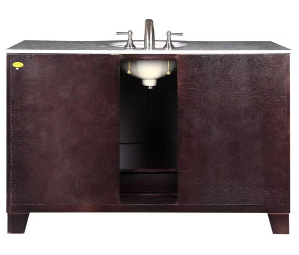 55 in. W x 22 in. D Vanity in Dark Espresso with Marble Vanity Top in Carrara White with White Basin - Gifts for You 'n Me