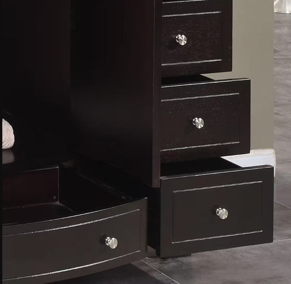 55 in. W x 22 in. D Vanity in Dark Espresso with Marble Vanity Top in Carrara White with White Basin - Gifts for You 'n Me