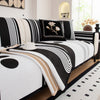 Modern Geometric Sofa Cover - Thick Woven, Pet Friendly, Stylish Couch Protector - Black / 70x70cm (27.5" x 27.5")