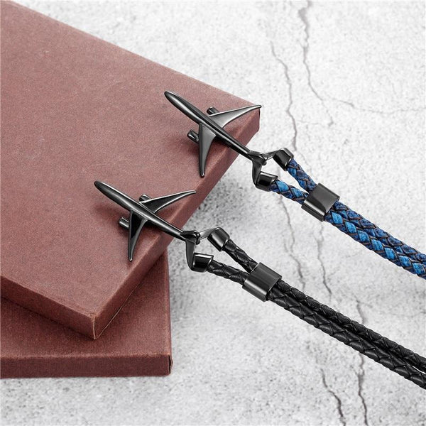 Modern Stainless Steel Airplane Anchor Luxury Bracelets For Men And Women Genuine Multi-Layer Leather Elegant Bracelet Freestyle Home Jewelry