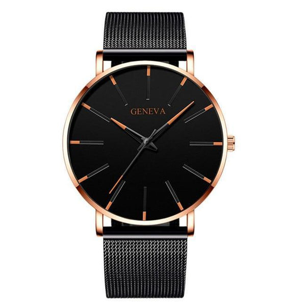 Minimalist Men's Fashion Ultra Thin Watch Simple Men Business Stainless Steel Mesh Belt Quartz Watch Relogio Masculino