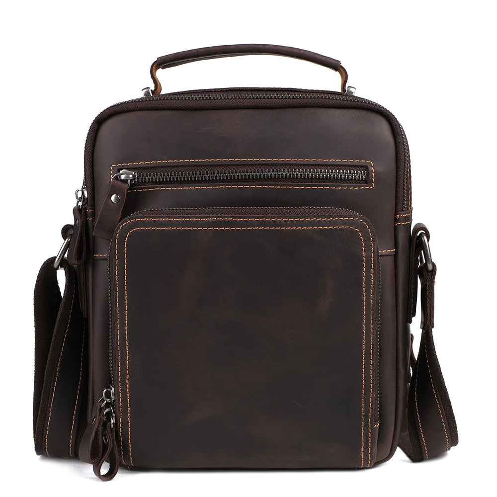 JOYIR New Genuine Leather Men Vintage Handbags Small Flap Men's Shoulder Bag Casual Office Messenger Bags Fashion Crossbody Bag