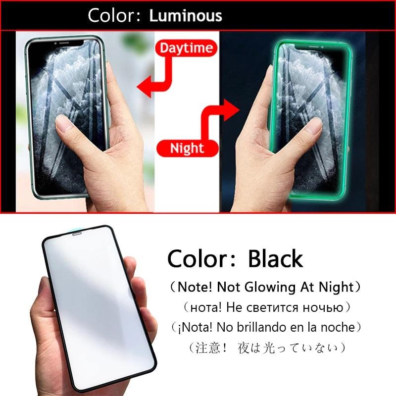 3Pcs Luminous Screen Protectors for iPhone 14 11 Pro Max 12 Mini XR X XS Glowing Tempered Glass for IPhone 13 Pro MAX 8 7 Plus Tempered-Glass Screen Protector Compatible with iPhone