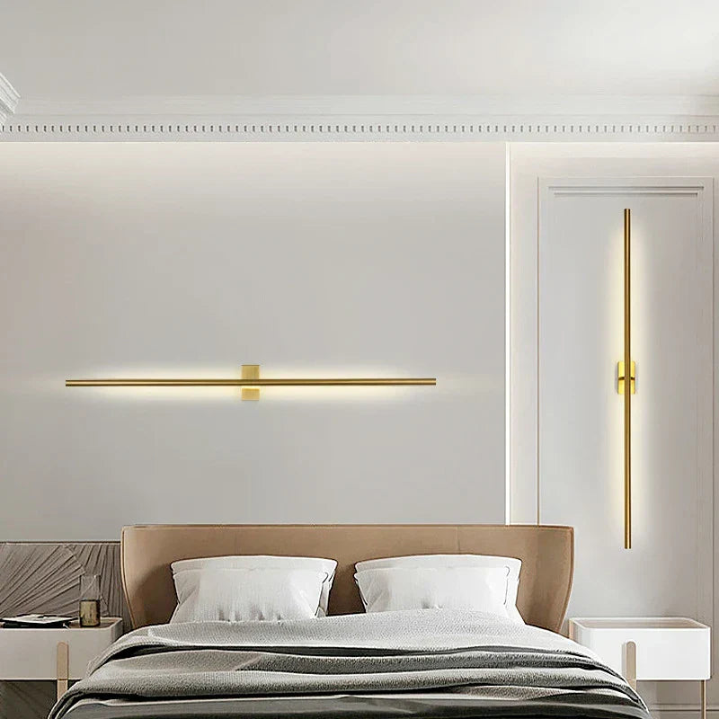 Gold LED Wall Light Linear 120cm Bathroom Mirror
