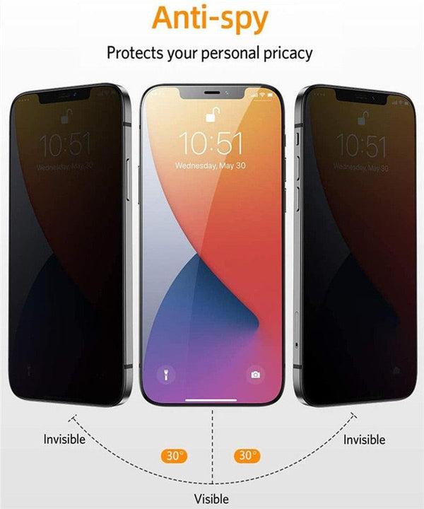 3Pcs Privacy Tempered Glass For iPhone 14 13 12 11 Pro XS Max XR Anti-Spy Screen protectors For iPhone 7 8 Plus SE2020 Glass Privacy Screen Protector Anti-Spy Tempered Glass Film Anti-Scratch 9H HD Screen Protector for iPhone