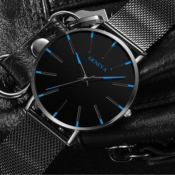 Minimalist Men's Fashion Ultra Thin Watch Simple Men Business Stainless Steel Mesh Belt Quartz Watch Relogio Masculino