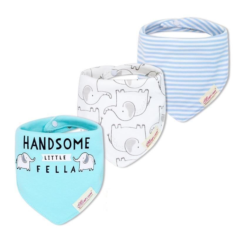Moder 3PCS Baby Bibs Bandanna Lot Cotton Multi-style Triangle Cartoon For Infant Boys And Girls