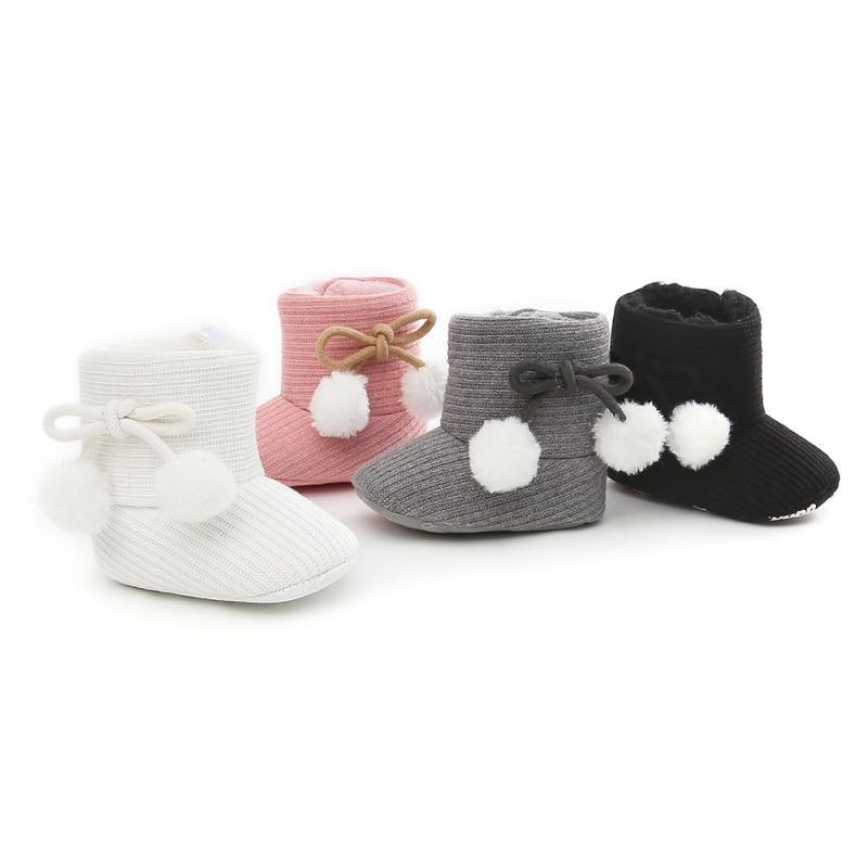 Cute Baby Infants Shoes Dot Knitting Boots Casual Non-slip Soft Soled Walking Shoes