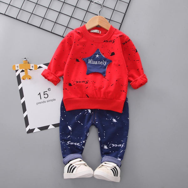 Baby Boys Costume Letter Tracksuit Tops Pants 2PCS Children Boy spring Outfits In Modern Sport Deisgn Made for Kids
