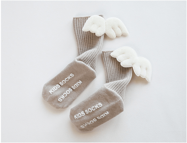 Luxury Modern Socks Baby Girls Knee High Socks With Angel wing  Summer Autumn Cotton Socks Solid Candy Color Toddler For Kids