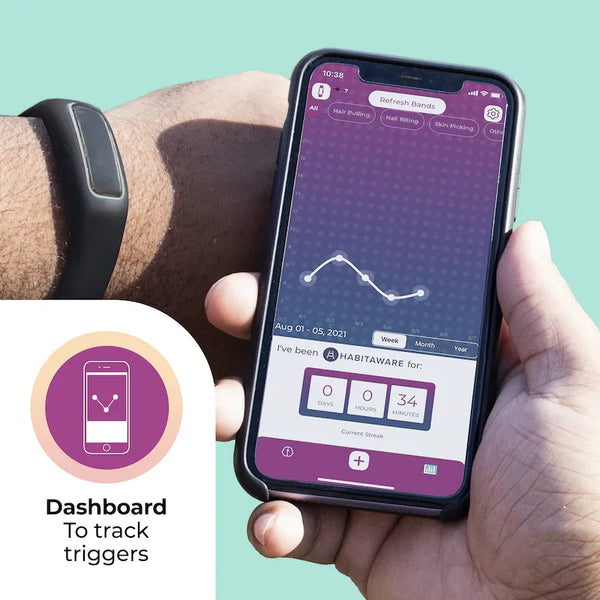 Keen2 Awareness Bracelet for Hair Pulling, Skin Picking and Nail Biting - Gifts for You 'n Me