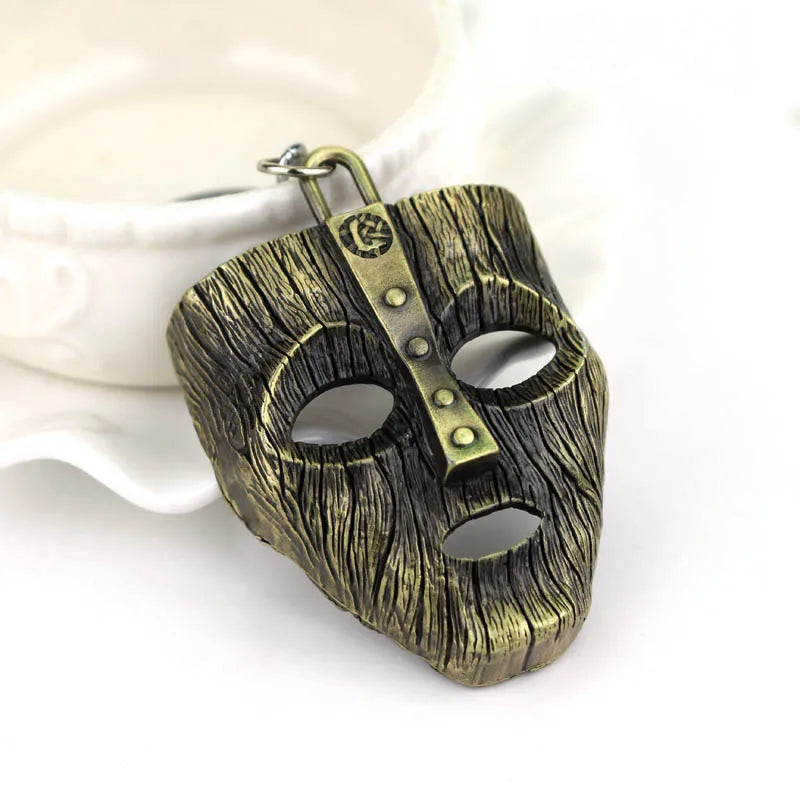Punk Jim Carrey Movie The Mask Keychain Keyring Fancy Dress Loki Halloween key chains Pendant Funny Car Chaveiro