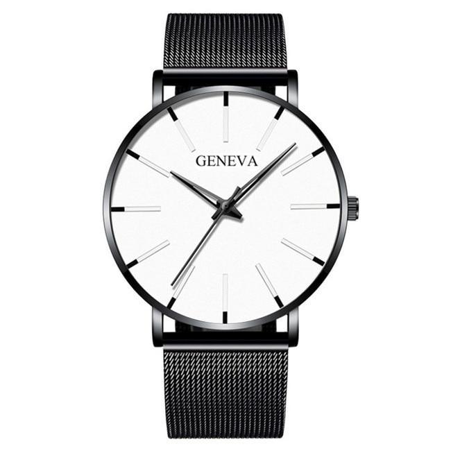 Minimalist Men's Fashion Ultra Thin Watch Simple Men Business Stainless Steel Mesh Belt Quartz Watch Relogio Masculino
