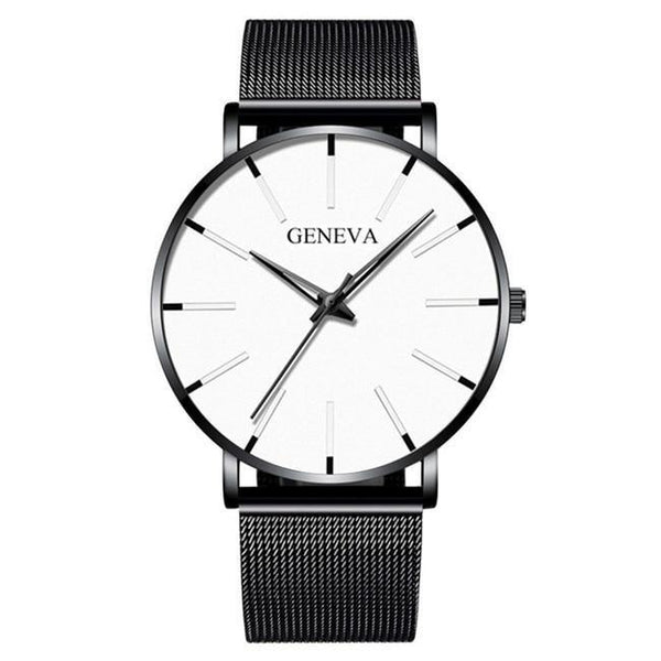 Minimalist Men's Fashion Ultra Thin Watch Simple Men Business Stainless Steel Mesh Belt Quartz Watch Relogio Masculino