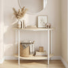 Half Moon Console Table 40 inch 2-Tier Entryway Table with Storage Shelf-Oak