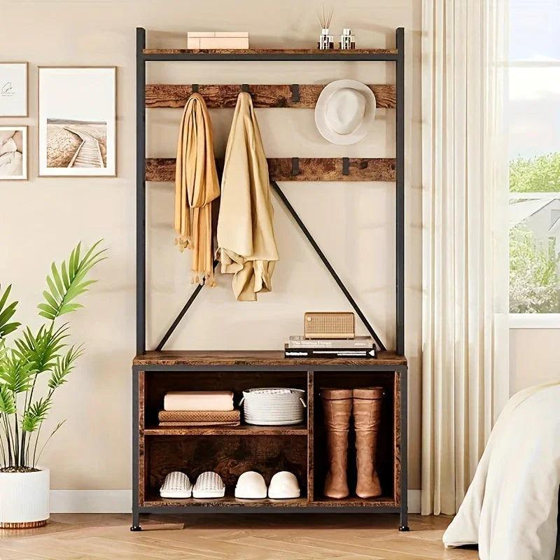 Hall Tree - Storage Wood Bench