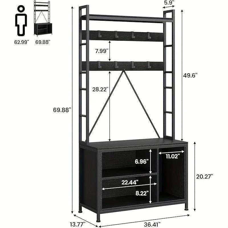 Hall Tree - Storage Wooden Bench