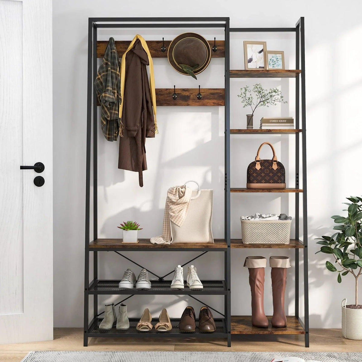 Hall Tree - Storage Wooden Bench