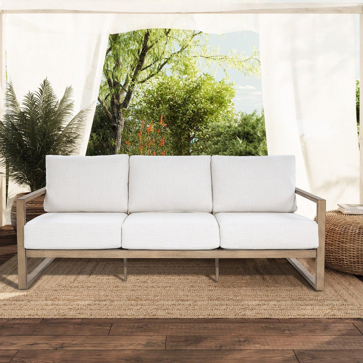 Hamarto 6 Pieces Aluminum Patio Swivel Chair Set With Ottoman