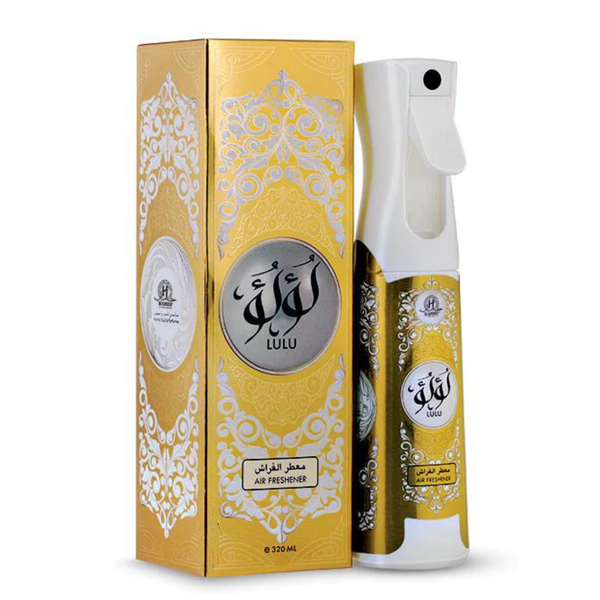Lulu air freshener bottle and packaging on a white background