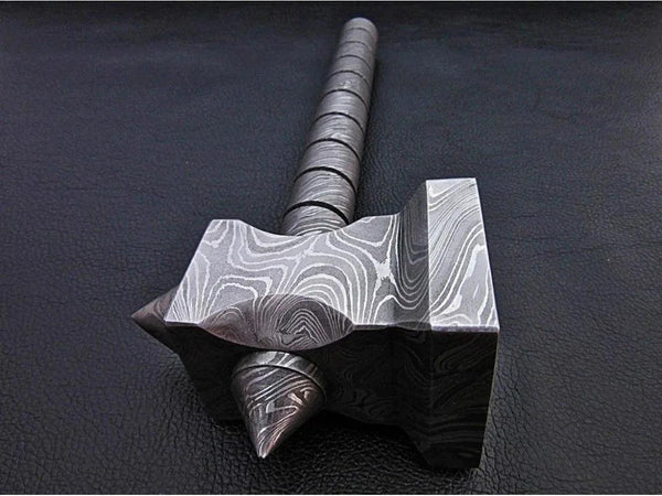 The Crusher Handmade Damascus Steel Hammer - Gifts for You 'n Me