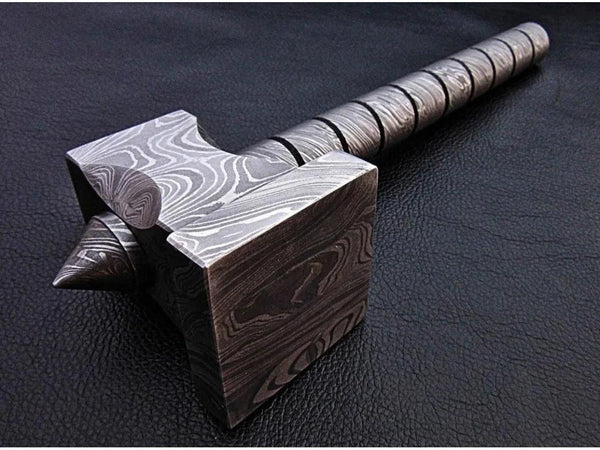 The Crusher Handmade Damascus Steel Hammer - Gifts for You 'n Me