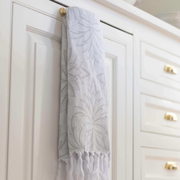 Turkish Towel | Hand Towel | Grey + White