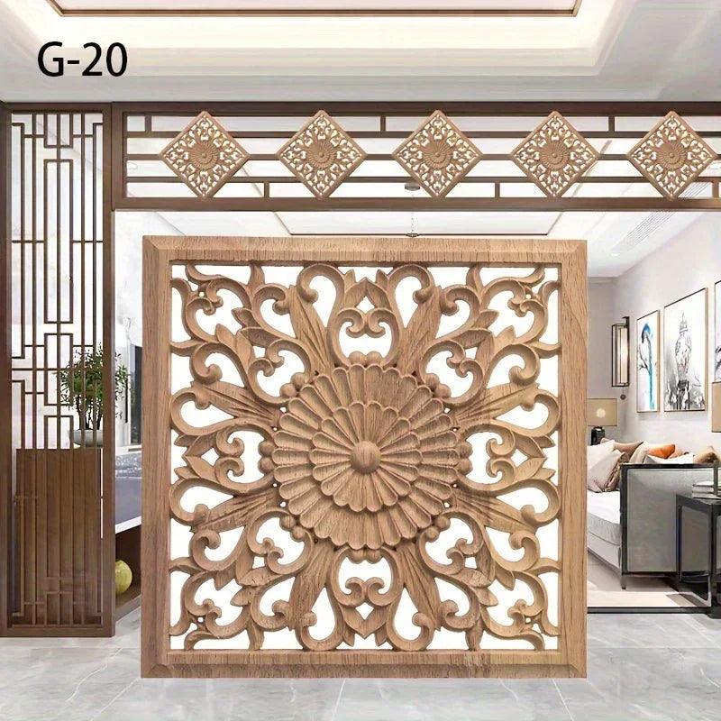 Handcrafted Floral Wooden Wall Panel for Elegant Home Decor