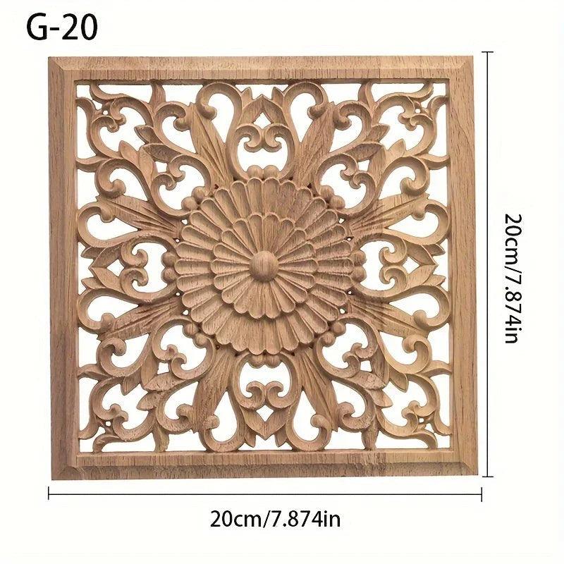 Handcrafted Floral Wooden Wall Panel for Elegant Home Decor