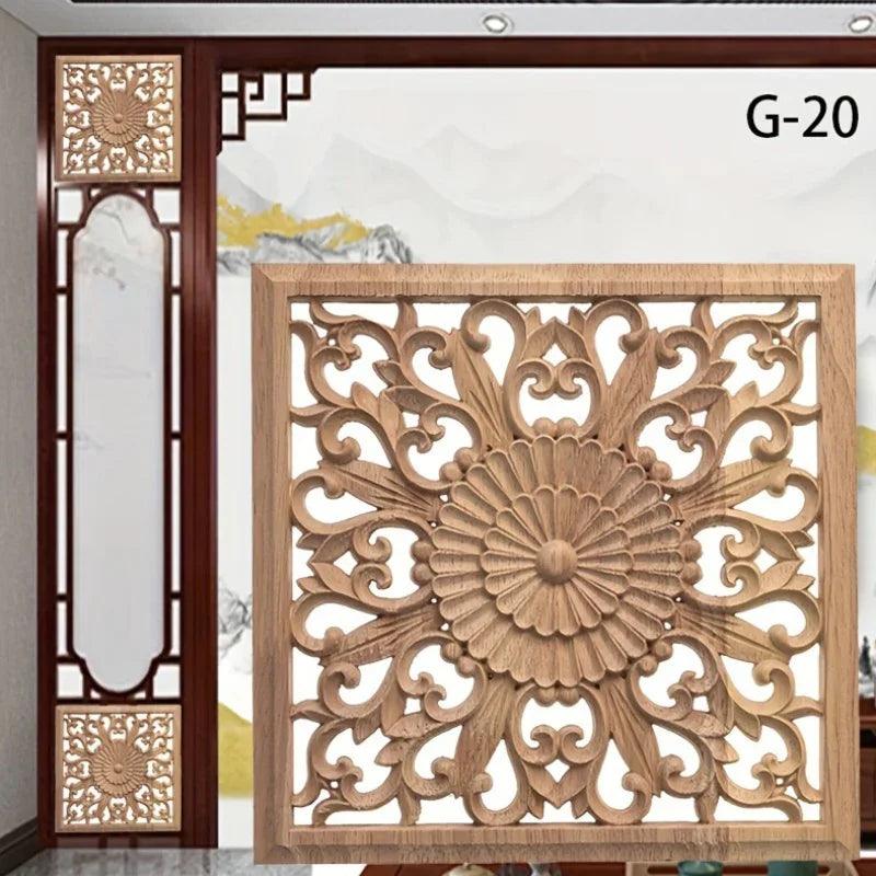 Handcrafted Floral Wooden Wall Panel for Elegant Home Decor