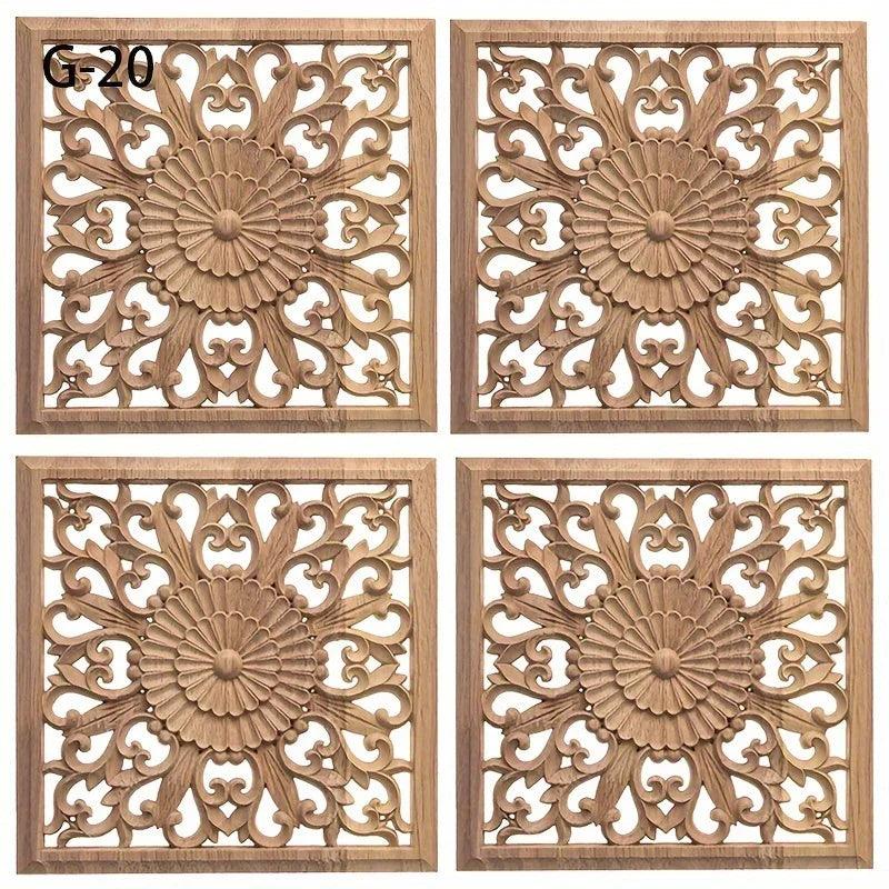 Handcrafted Floral Wooden Wall Panel for Elegant Home Decor