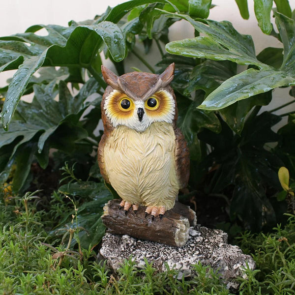 Handcrafted Owl Statue Garden Decor - Rustic Outdoor Sculpture