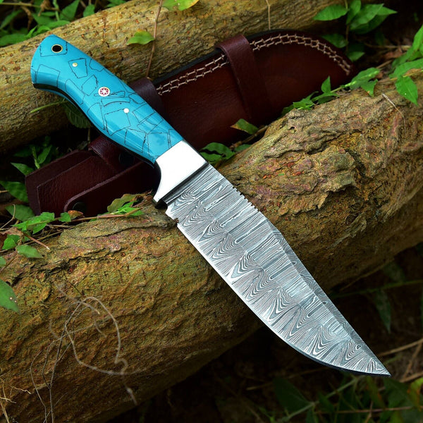 Custom Handmade Damascus Skinning Knife – 4.5