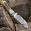 Custom Handmade Damascus Steel Guthook Skinning Knife – 9