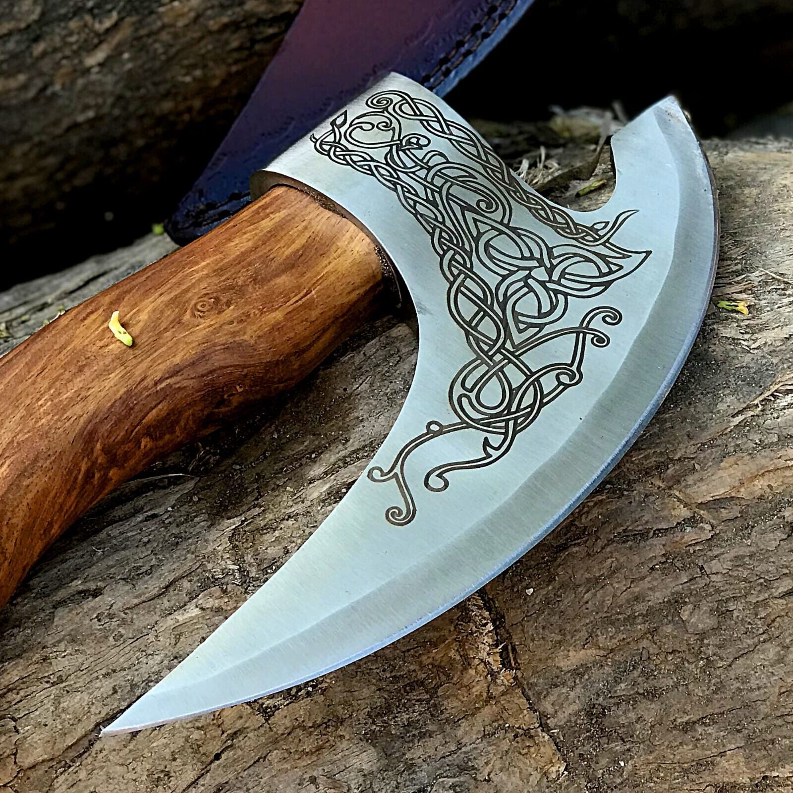 Custom Hand-Engraved Axe Pizza Cutter – 8