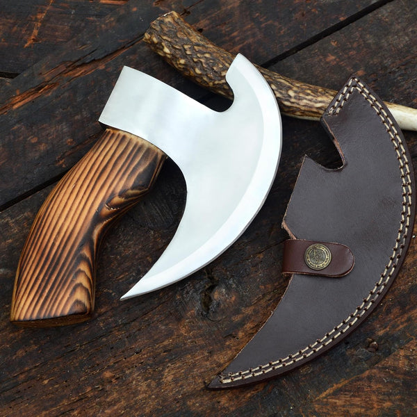 Forged Pizza Cutter – Custom Handmade J2 Steel Blade with Wood Handle