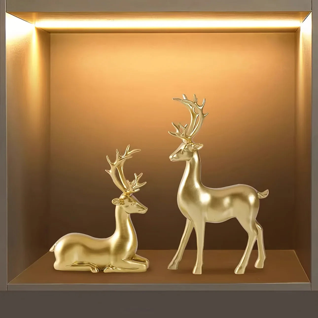 Handmade Ceramic Deer Figurines for Christmas Home Decor