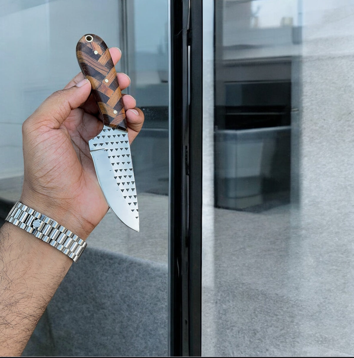 Handmade Cowboy Belt Knife with Western Leather Sheath – 8