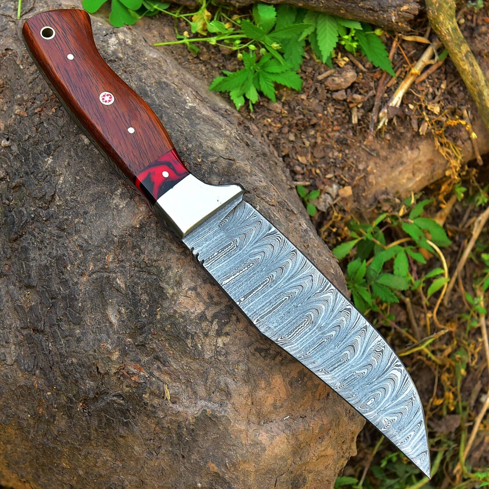 Custom Handmade Damascus Skinning Blade – 4.5