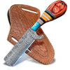 Bull Cutter Knives – Handmade Damascus Steel with Pakkawood and Camel Bone Handle