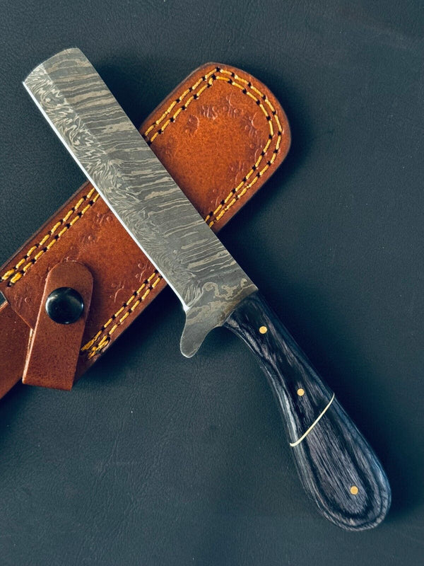 Handmade Damascus Steel Calf Cutter Knife with Pakkawood Handle - 5