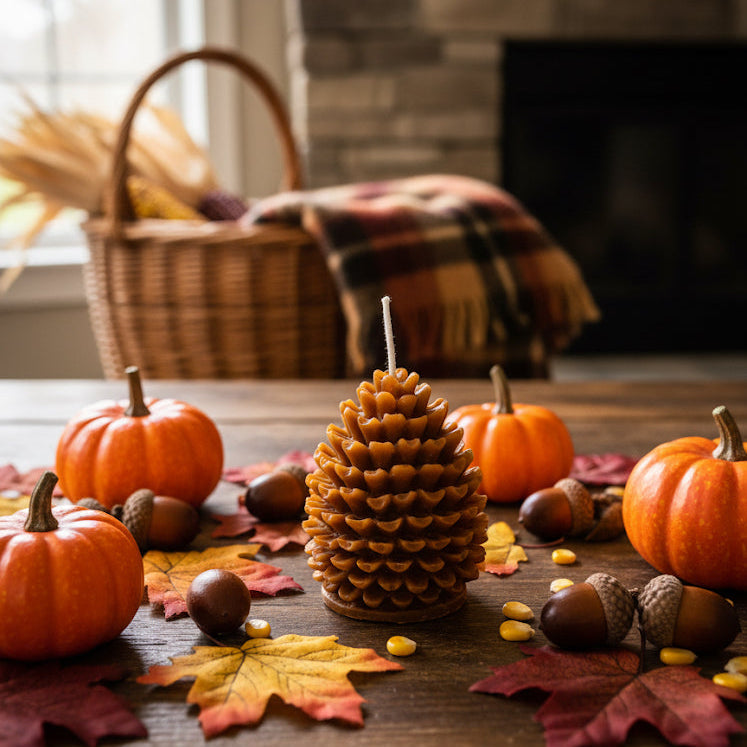 Pinecone Candle | Handcrafted | Rustic Fall Decor