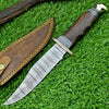 Western Boulder Colorado Knife – 13” Handmade Damascus Steel Blade with Rosewood Handle & Leather Sheath