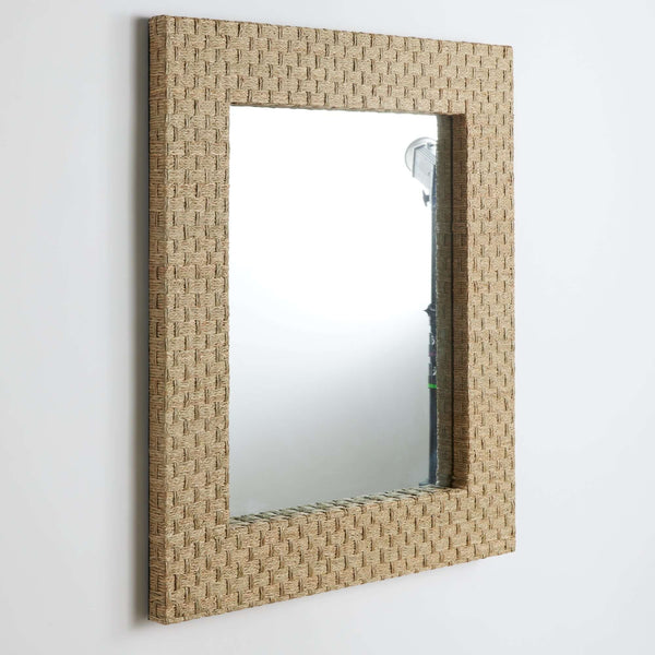 Handwoven Rectangle Water Grass Wall Mirror