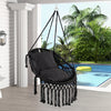 Hanging Hammock Chair with Soft Seat Cushions and Sturdy Rope Chain-Black